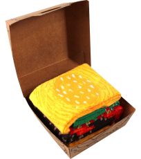 Unisex trendy ponožky - 2 páry Hamburger Lonka burger