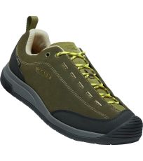 Pánske kožené celoročné topánky JASPER II WP KEEN dark olive/olive drab