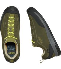 Pánske kožené celoročné topánky JASPER II WP KEEN dark olive/olive drab