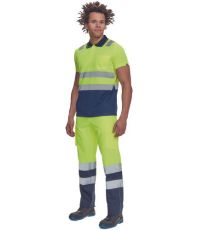 Pánska HI-VIS polokošeľa CADIZ Cerva žltá/navy