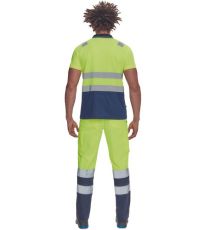 Pánska HI-VIS polokošeľa CADIZ Cerva žltá/navy