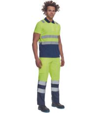 Pánska HI-VIS polokošeľa CADIZ Cerva žltá/navy