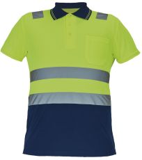 Pánska HI-VIS polokošeľa CADIZ Cerva žltá/navy