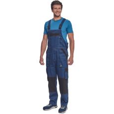 Pánske pracovné nohavice s trakmi MAX SUMMER Cerva modrá/čierna