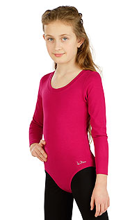 Detský gymnastický dres s dlhým rukávom 5D240 LITEX tmavo ružová