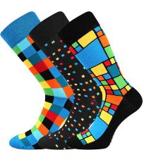 Pánske trendy ponožky - 3 páry Dikarus Lonka kocka / mix B
