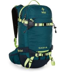 Unisex skialpový a freerideový batoh 30 l GLACIER-U KILPI Tmavo zelená