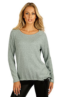 Dámsky sveter s dlhým rukávom 7D015 LITEX šedozelená